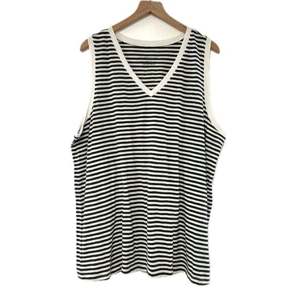 Torrid Green and White Striped Tank Top - Size 2X - Picture 1 of 4